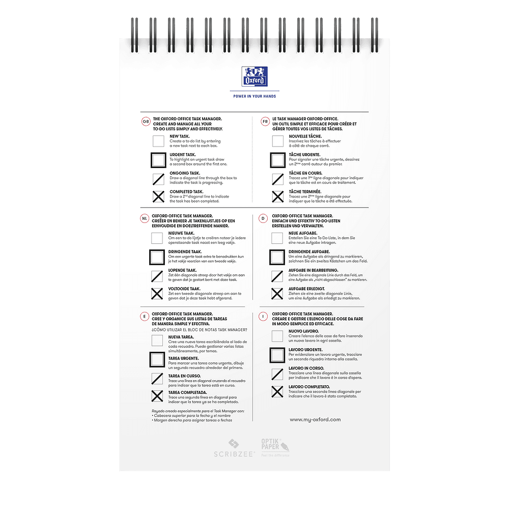 Kołonotatnik A5 70k linia TASK MANAGER 400055727 OXFORD