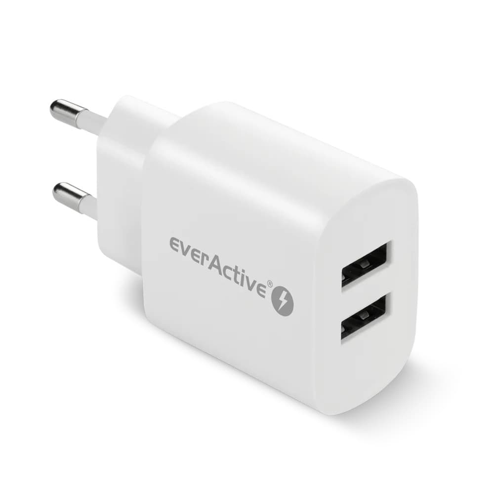 Ładowarka sieciowa 230V EVERACTIVE SC-220 2xUSB-A 12W 2,4A biała