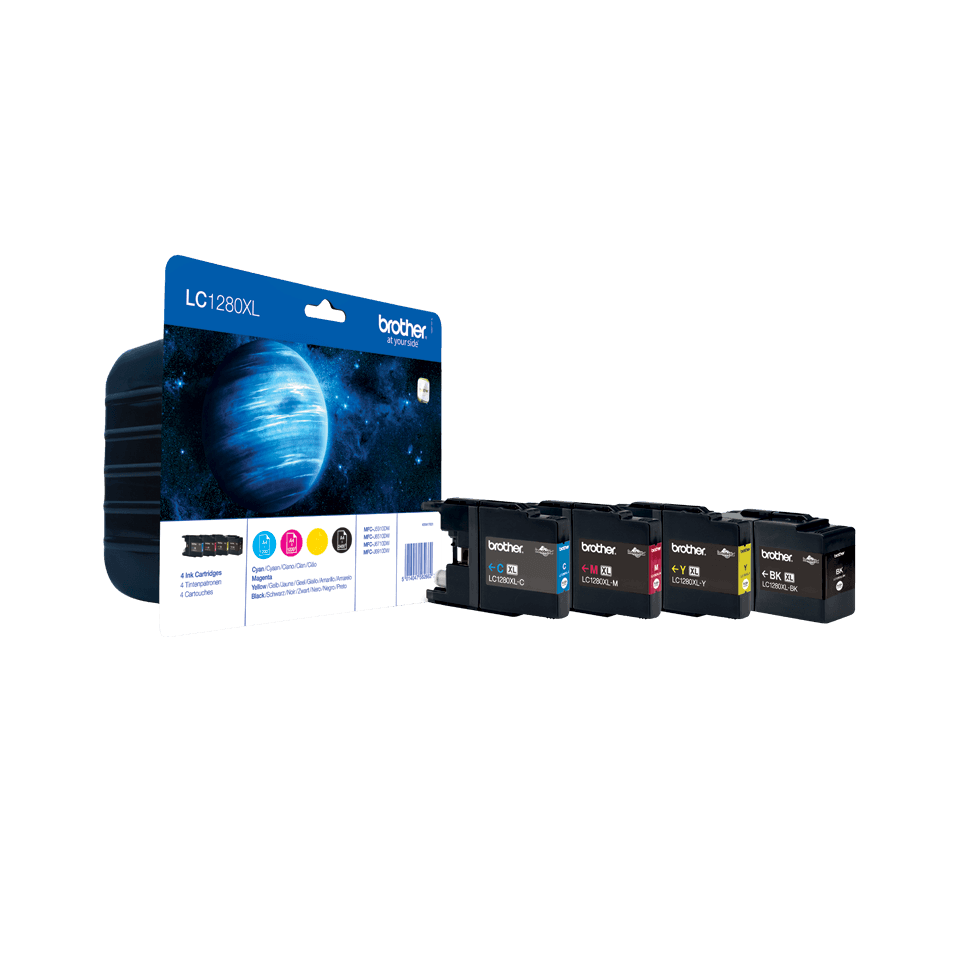 Tusz BROTHER (LC1280XLVALBP) cza+nie+pur+żół (4szt)