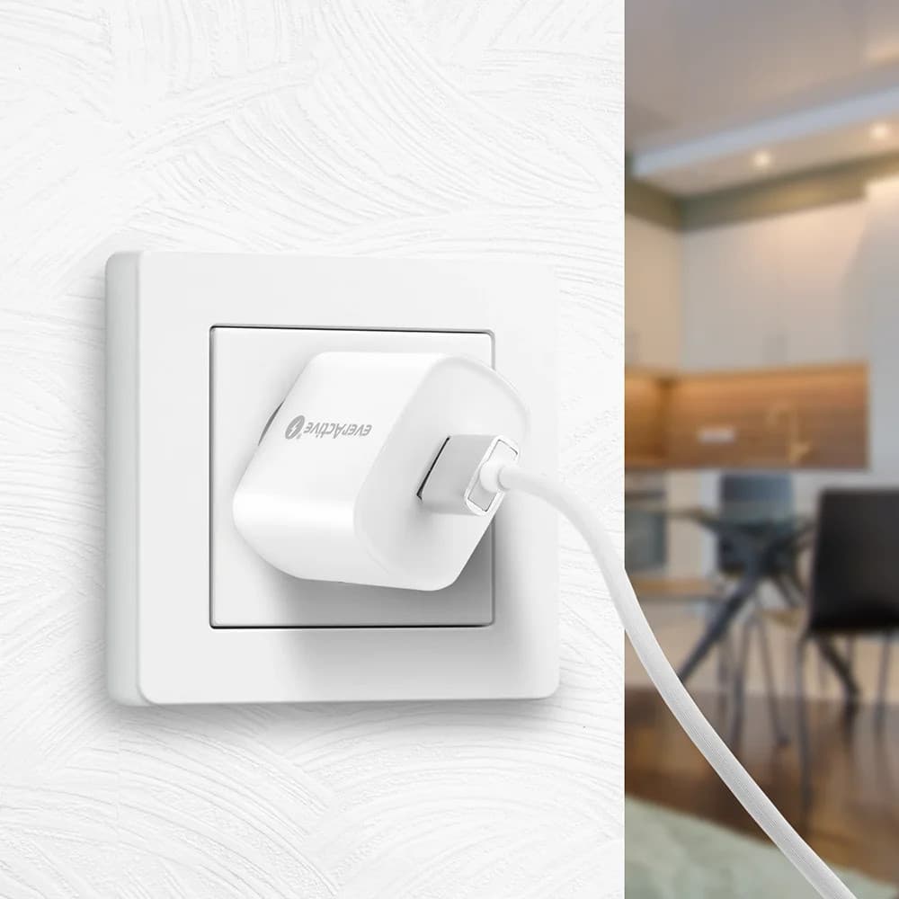 Ładowarka sieciowa 230V EVERACTIVE SC-250Q 1xUSB-A 18W biała