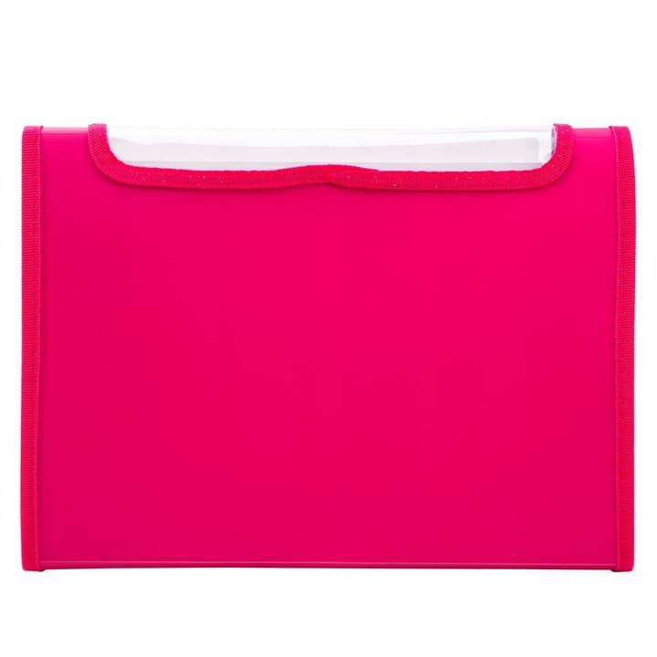 Teczka harmonijkowa z gumką 13-przegródek okno PVC RIO różowa 38128 PINK DELI