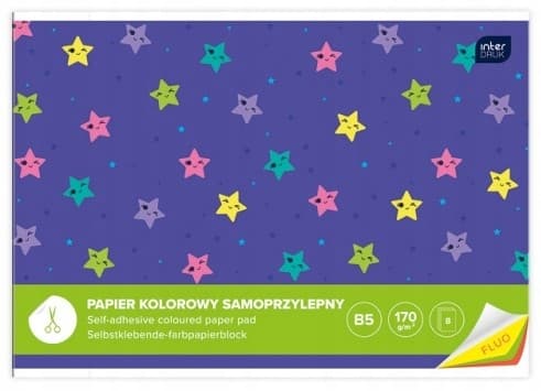 Zeszyt papierów kolorowych samoprzylepnych B5 FLUO INTERDRUK
