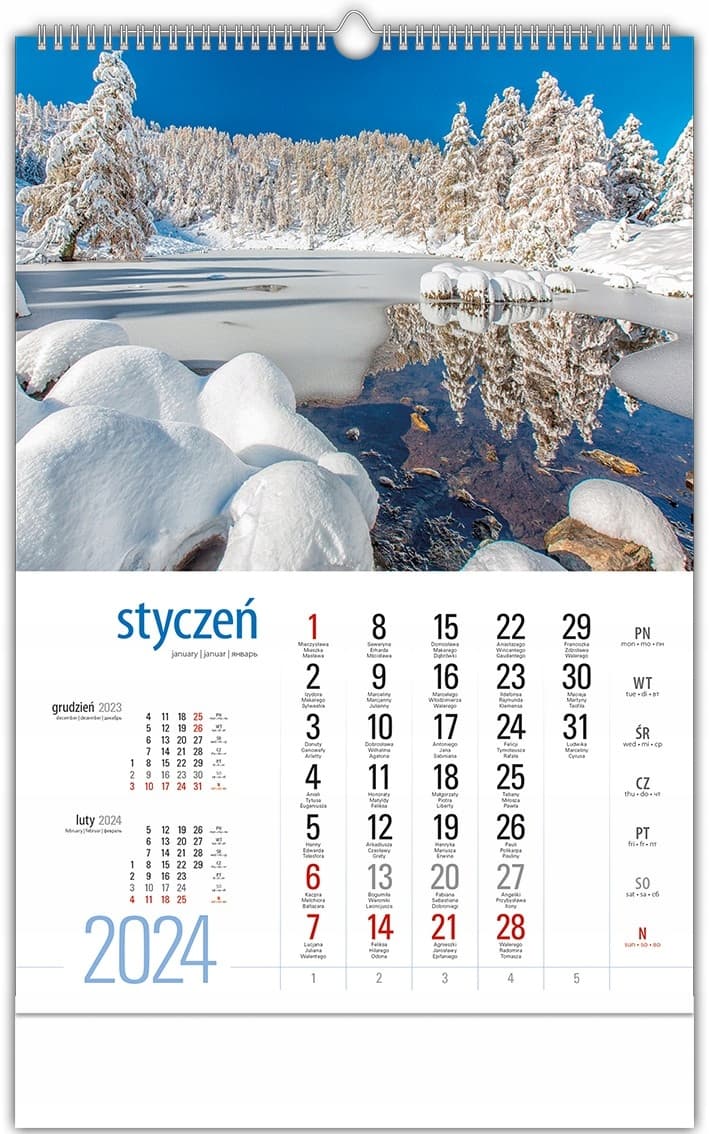 Kalendarz 13-planszowy B3 - KRAJOBRAZY (W2) 2025 TELEGRAPH