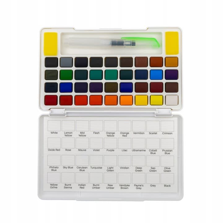 Zestaw farb akwarelowych Art&Hobby 36kol. z pędzelkiem wodnym i paletką 602124006 ASTRA