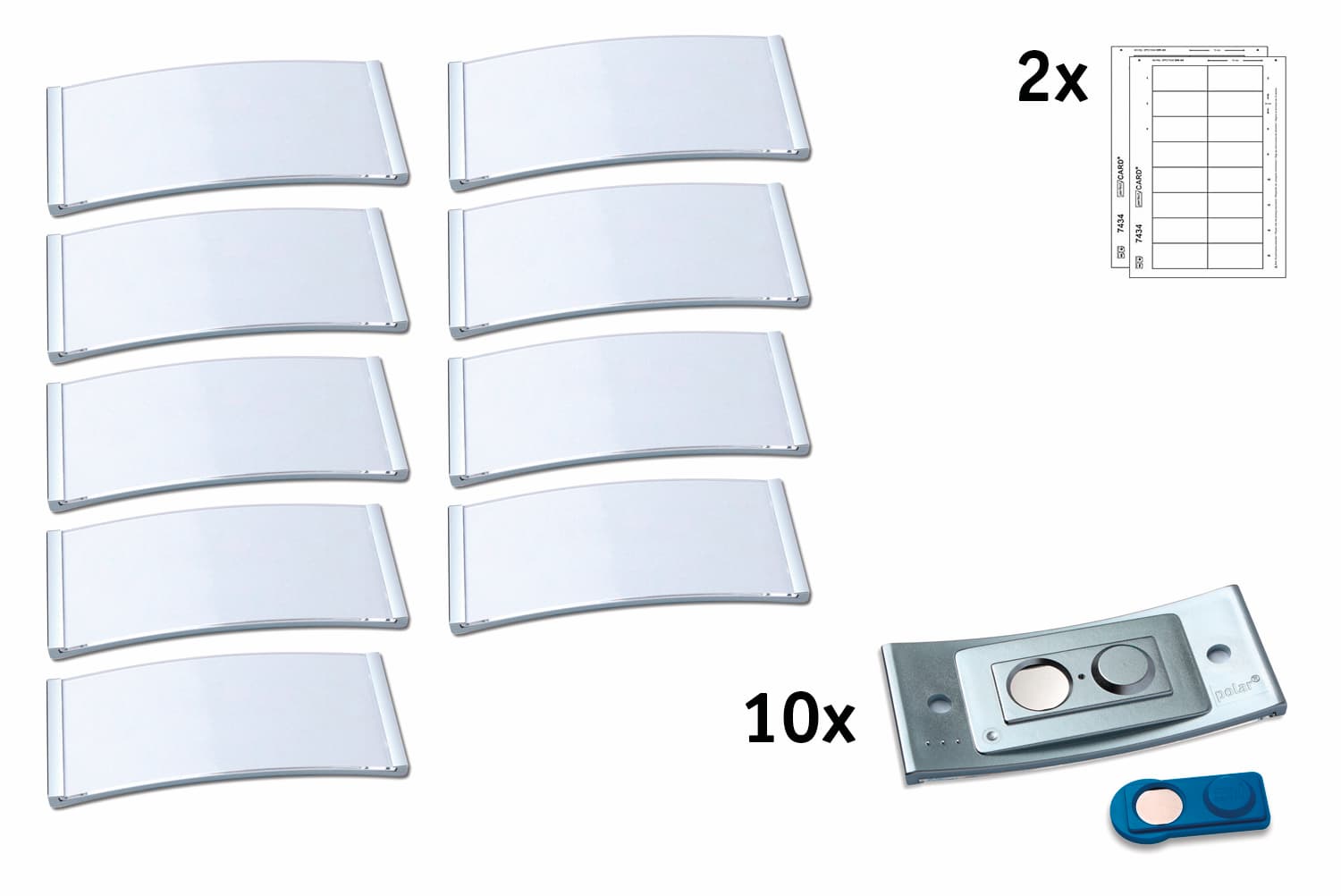 Identyfikatory imienne POLAR35 80x34mm (10 sztuk) metaliczny POL35MA66-10DR