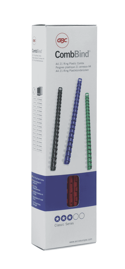 Grzbiety do bindowania plastikowe GBC Combs A4 6mm czarne 4028173