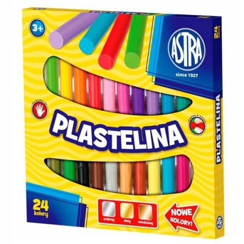 Plastelina szkolna dla dzieci zestaw 24 kolory 303110001 ASTRA