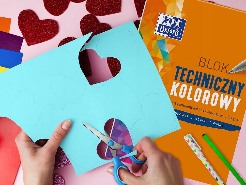 Blok techniczny szkolny A3 kolorowy 10 kartek 225g 400093234 OXFORD