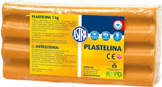 Plastelina szkolna dla dzieci 1kg pomarańczowa 303111005 ASTRA