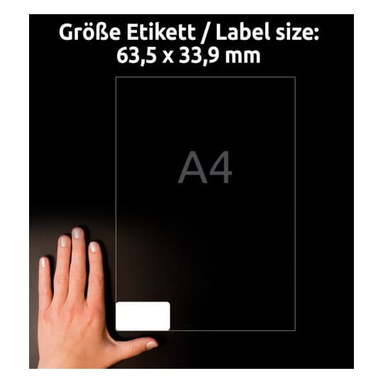 Etykiety foliowe białe HEAVY DUTY 63,5*33,9mm (8 arkuszy= 192 etykiety) L4773-8 AVERY ZWECKFORM