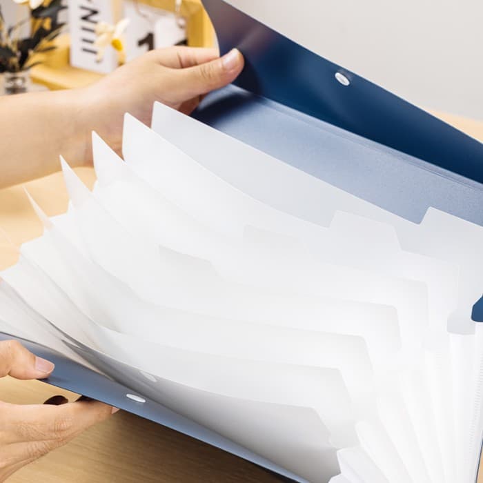 Teczka ofertowa A4 8 przegródek Linfini Expanding File mix kolorów EF606 DELI