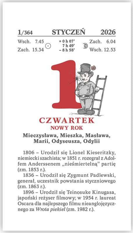 Kalendarz RODZINNY Z1 zdzierak 76x135mm 2026 TELEGRAPH