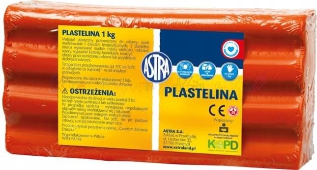 Plastelina szkolna dla dzieci 1kg czerwona 303111006 ASTRA
