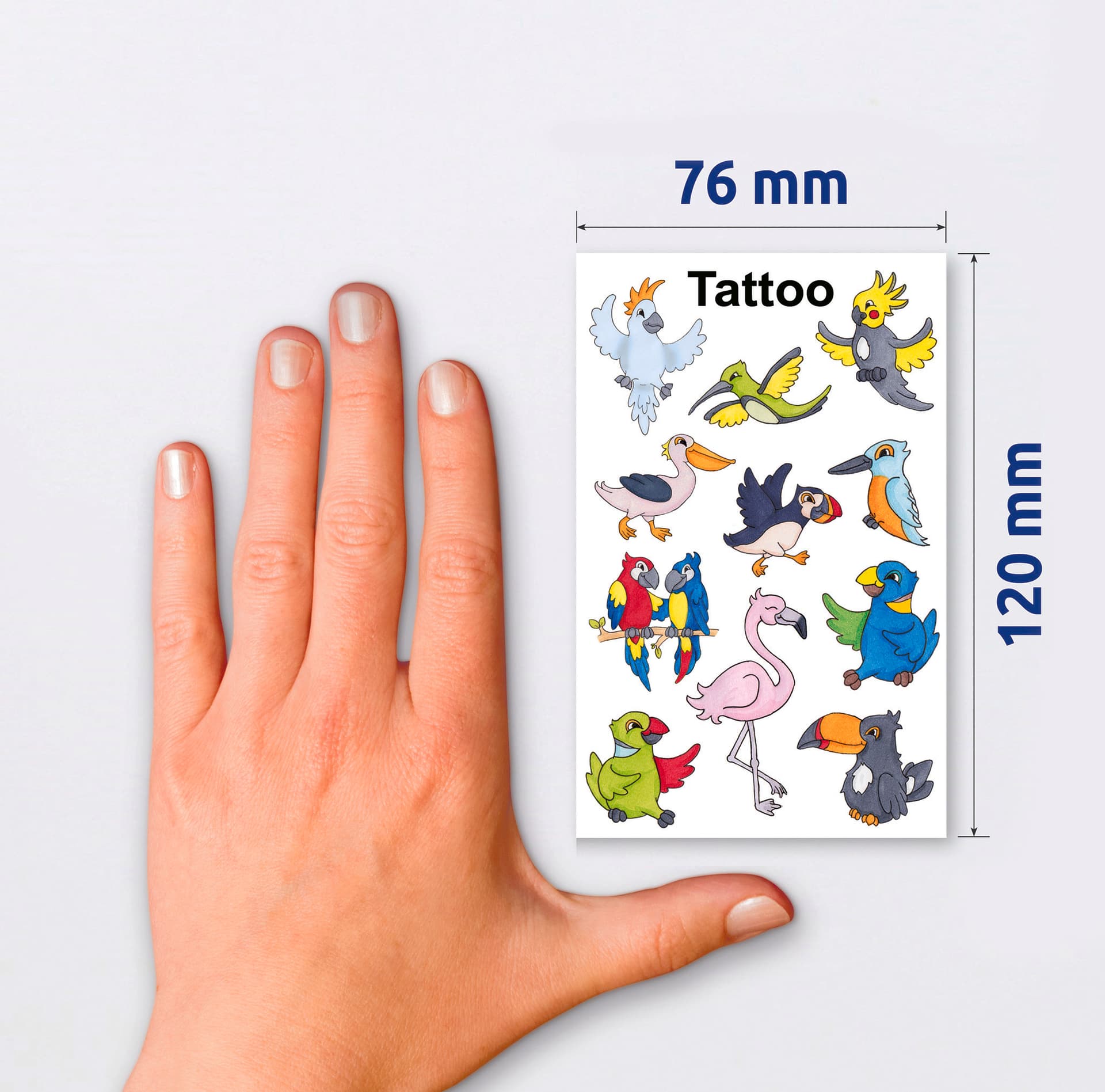 Naklejki tatuaże dla dzieci PTAKI 56762 Z-DESIGN KIDS TATTOO AVERY ZWECKFORM