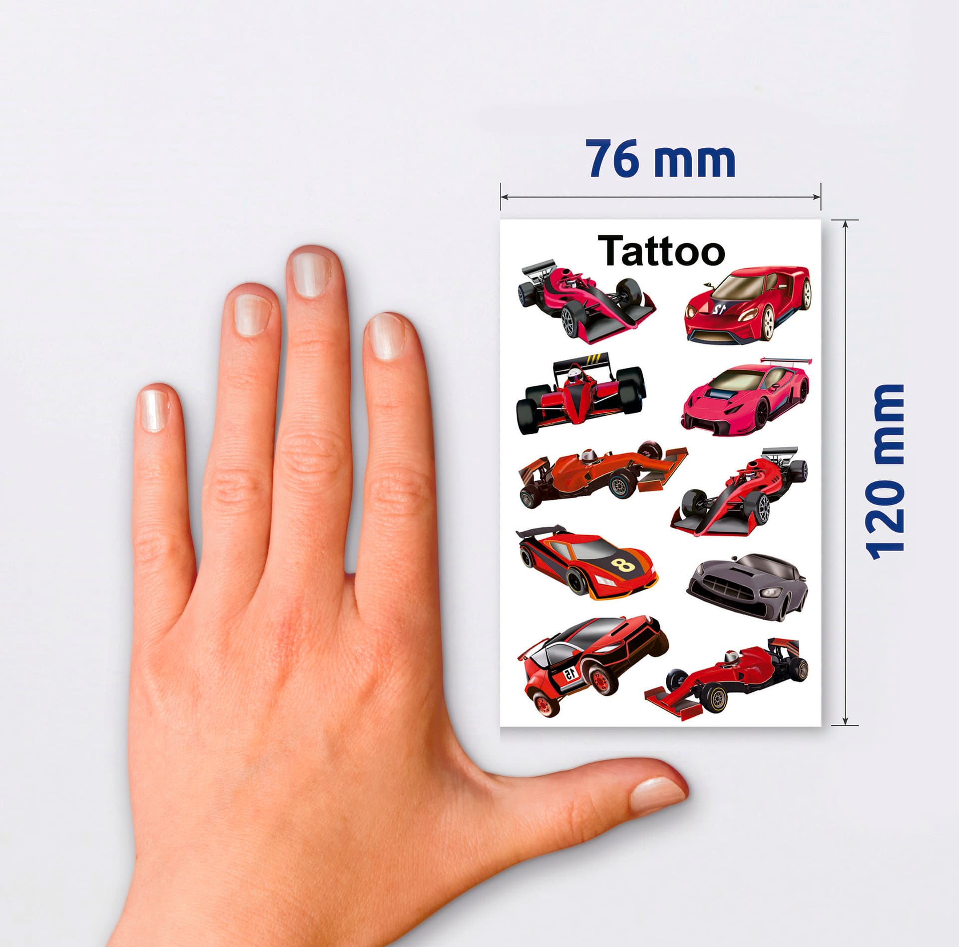 Naklejki tatuaże dla dzieci WYŚCIGÓWKI 56764 Z-DESIGN KIDS TATTOO AVERY ZWECKFORM