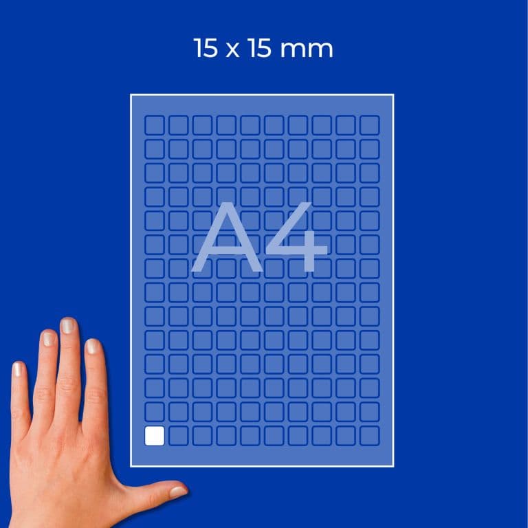 Etykiety do oznaczeń PPWR foliowe z trwałym klejem białe 15x15mm (8 ark.) L7071-8 AVERY ZWECKFORM