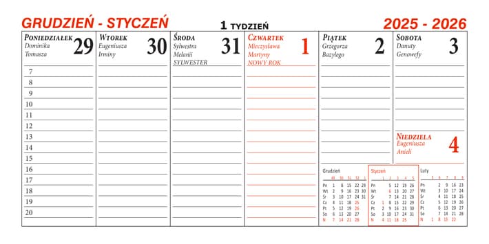 Kalendarz biurowy leżący EUROPA B4 BESKIDY
