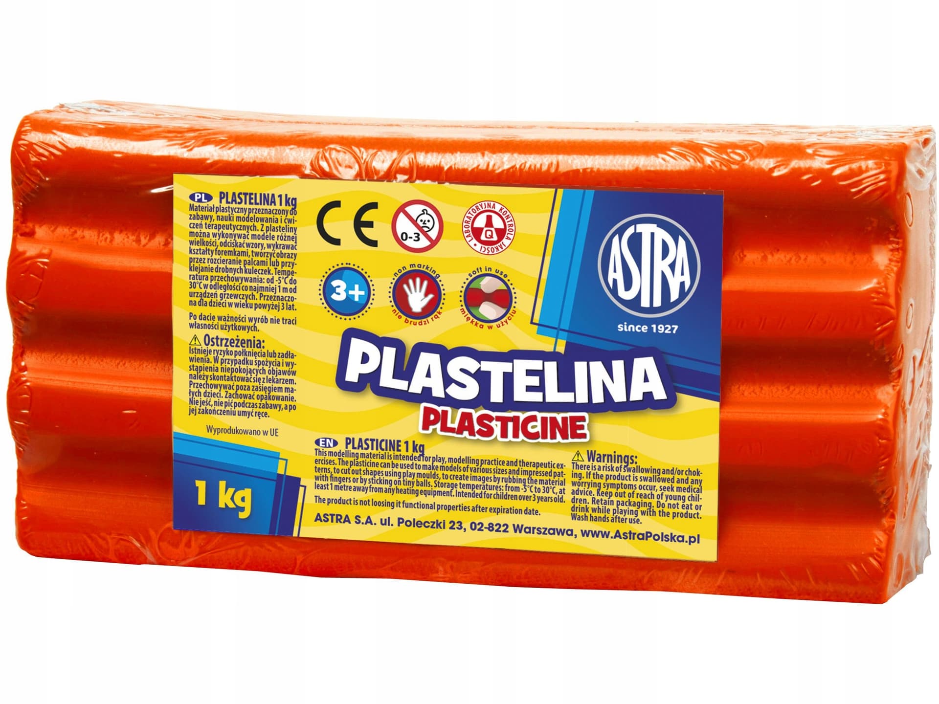 Plastelina szkolna dla dzieci 1kg czerwona 303111006 ASTRA