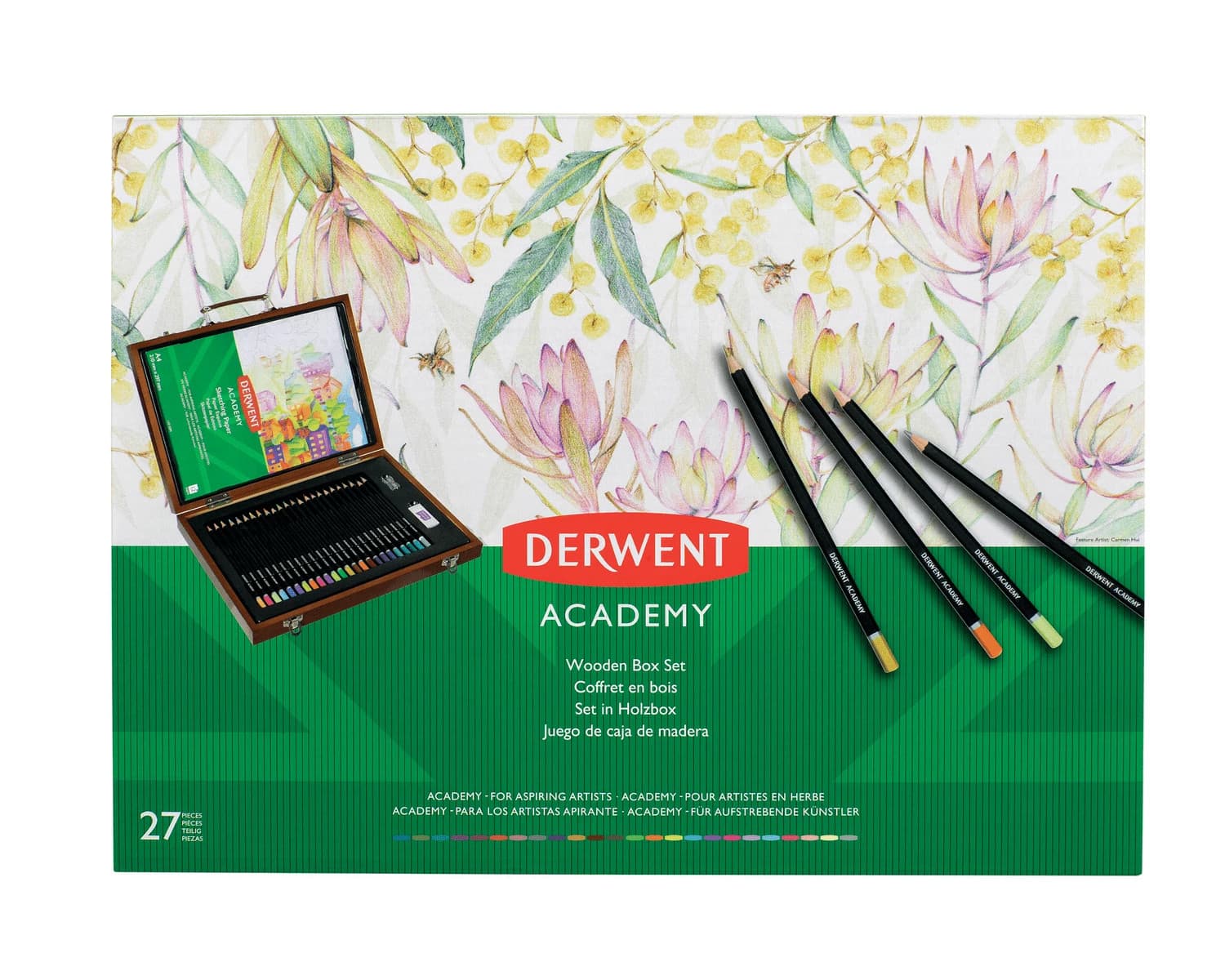 Zestaw kredek 24 sztuki w pudełku drewnianym 2305950 DERWENT ACADEMY