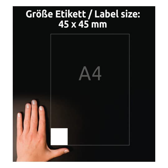 Etykiety kwadratowe 45x45mm (10 arkuszy=200 etykiet) 6252-10 AVERY ZWECKFORM