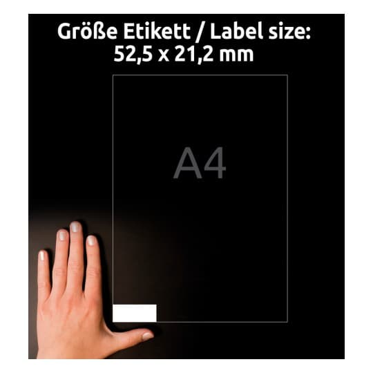 Etykiety białe 52,5x21,2mm (25 arkuszy = 1400 etykiet) usuwalne L6027REV-25 AVERY ZWECKFORM