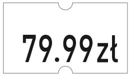 Etykiety cenowe w rolce do metkownicy jednorzędowej 21x12 mm, (6 sztuk) białe z dziurką , trwały klej, METO M30014356