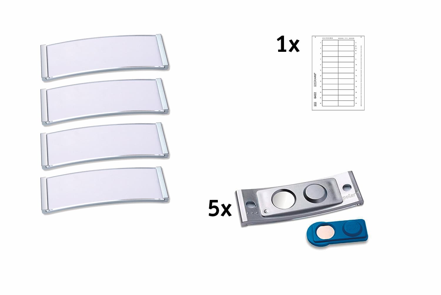 Identyfikatory imienne POLAR20 68x22mm (5 sztuk) stal nierdzewna POL20MA66-5DR