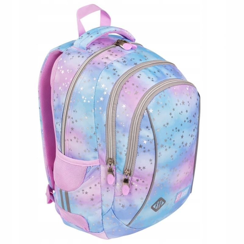 Plecak szkolny 3-komorowy Tornister dla dziewczynki Pastel Stars BP-26 ST.RIGHT St.Majewski