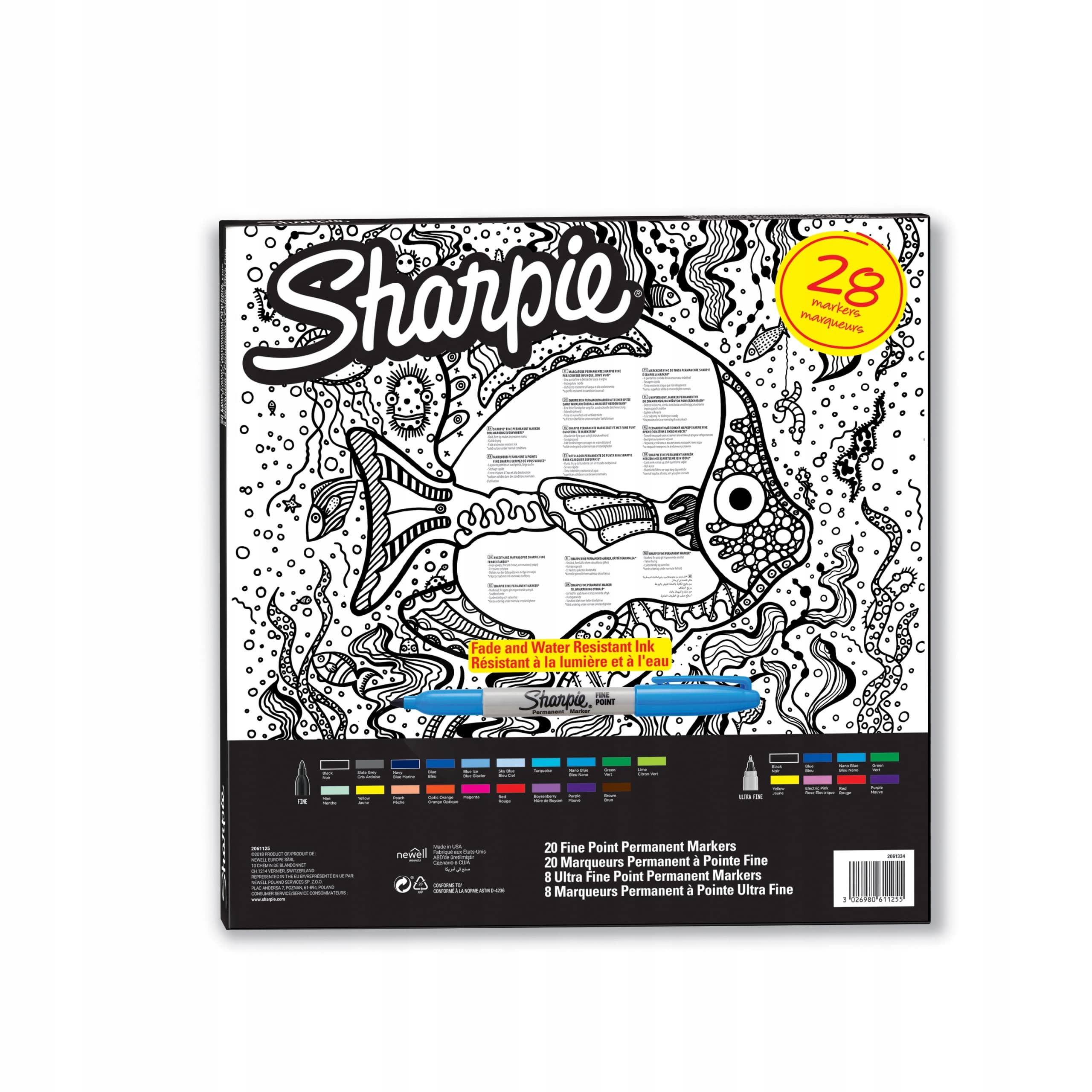 Markery perm. SHARPIE 28szt. zestaw`RYBA`2061125
