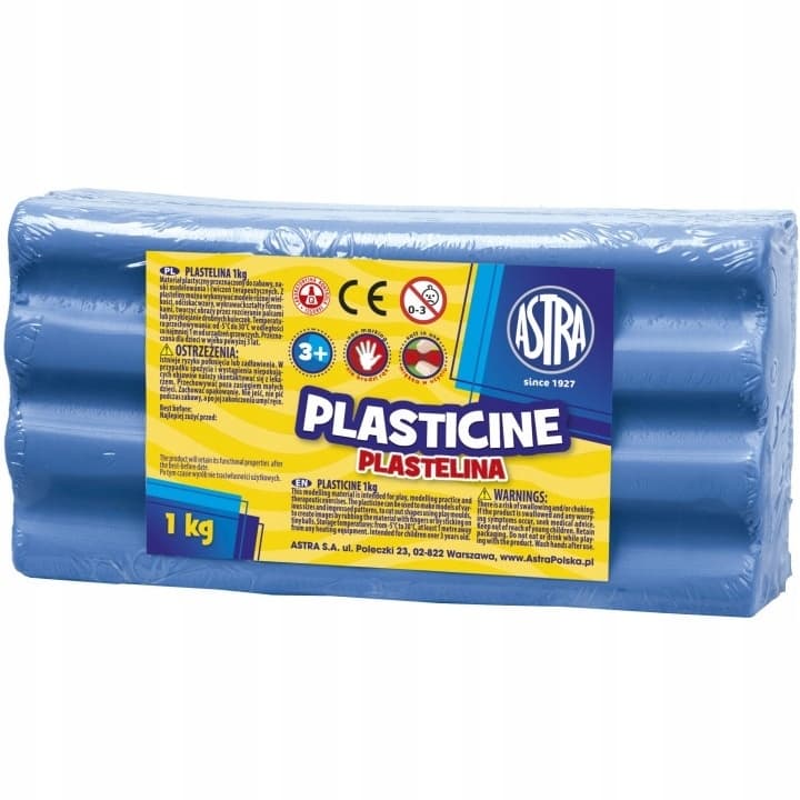 Plastelina szkolna dla dzieci 1kg niebieska 303111012 ASTRA