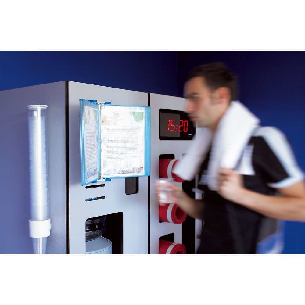 Naścienny system prezentacyjny A4+10 paneli TARIFOLD transparentny fiolet 414178