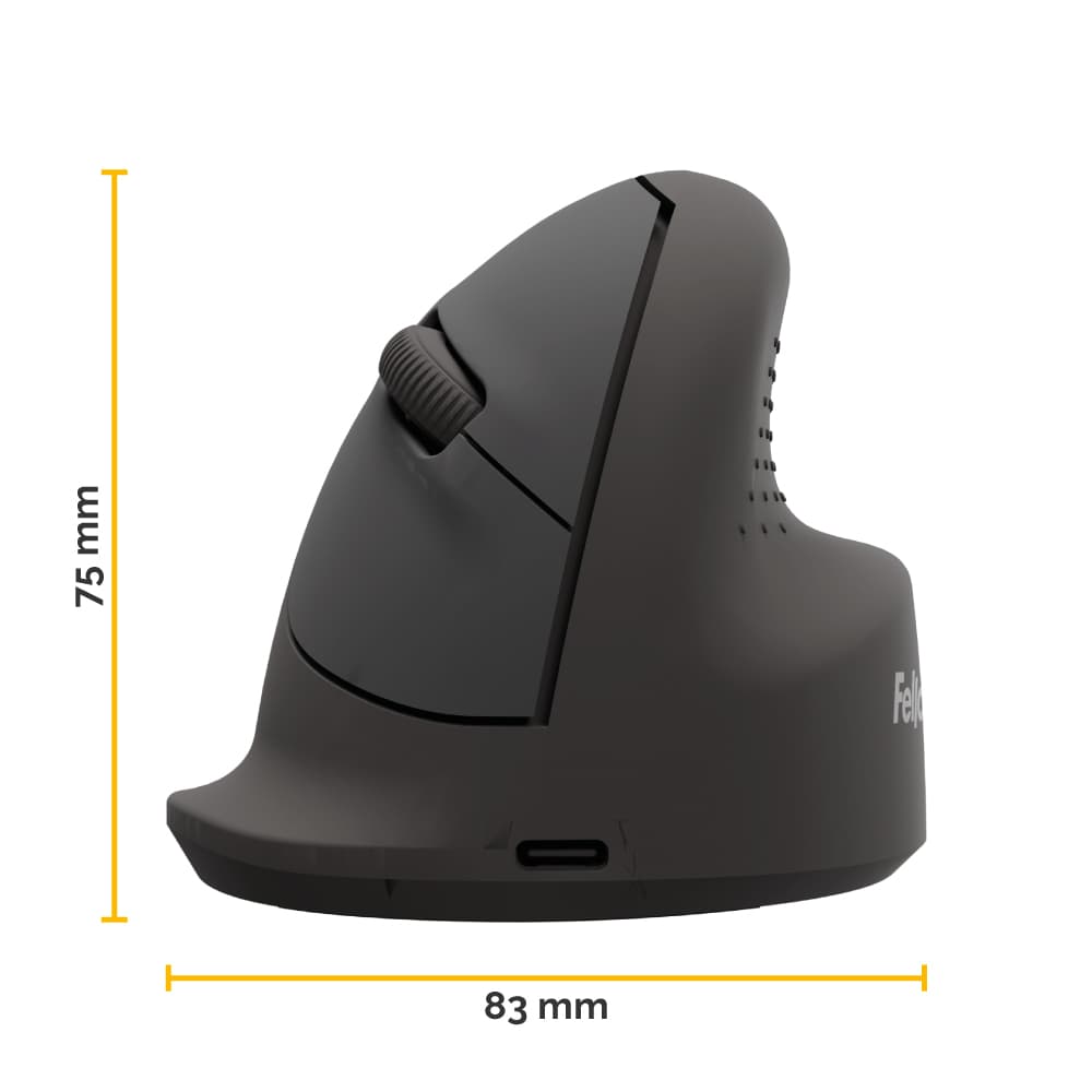 Mysz ergonomiczna pionowa, praworęczna czarna BREYTA 100143579 FELLOWES