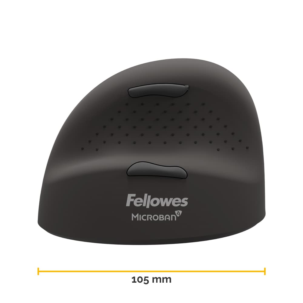 Mysz ergonomiczna PLUS, leworęczna czarna BREYTA 100143583 FELLOWES