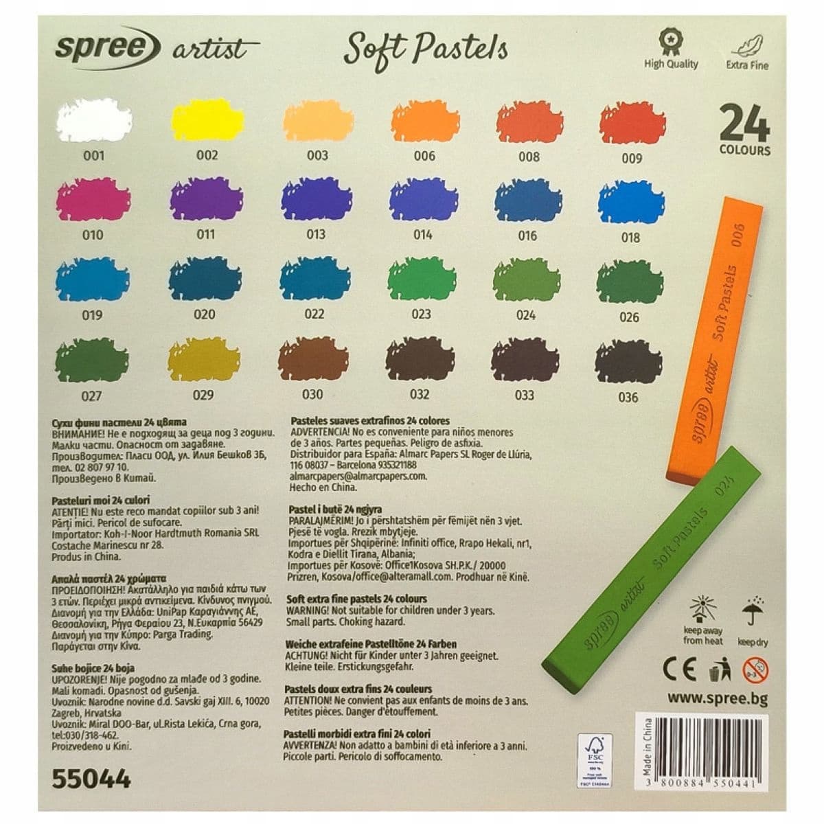 Pastele suche extra fine 24 kolory SPREE artist PAS-550440-00101