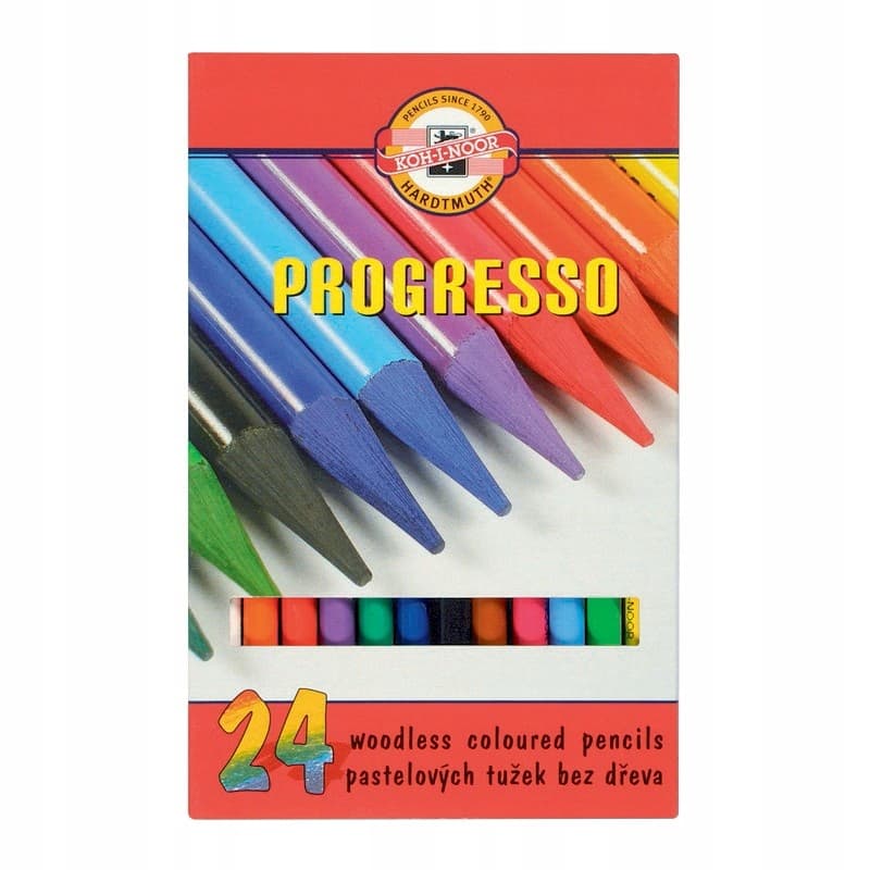 Kredki bezdrzewne PROGRESSO 24 kolory 8758 KOH-I-NOOR