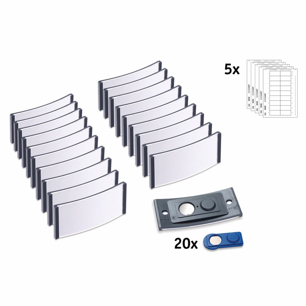 Identyfikatory imienne POLAR30 70x30mm (20 sztuk) antracyt POL30MA02-20DR