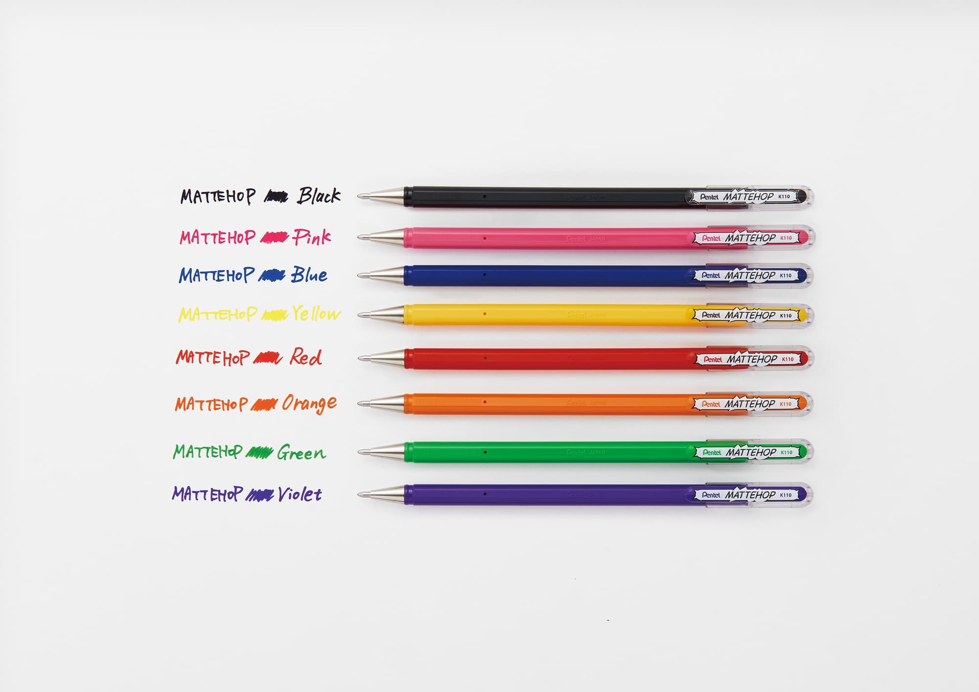 Długopis żelowy MATTEHOP 1,0mm (8 szt.) K110V-ST8PL PENTEL