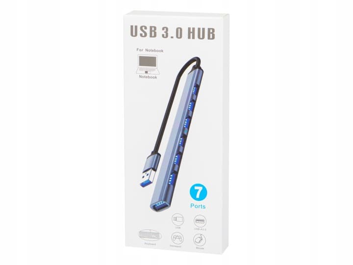 Hub USB-A BLOW 7xUSB 3.0 szary (86-070#)