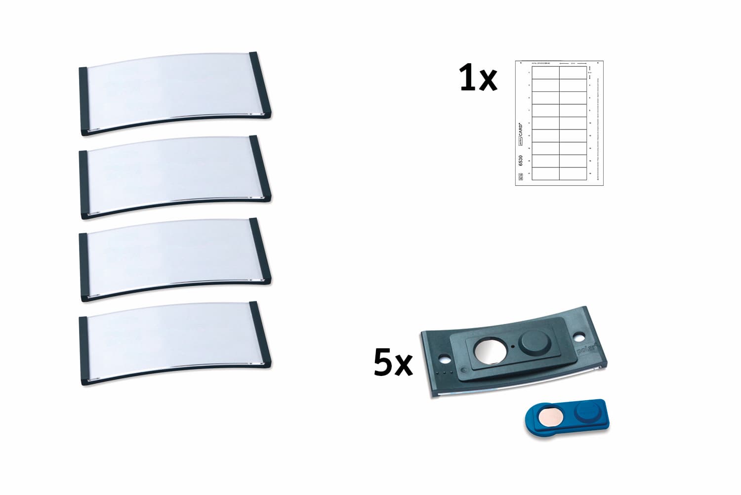 Identyfikatory imienne POLAR30 70x30mm (5 sztuk) antracyt POL30MA02-5DR