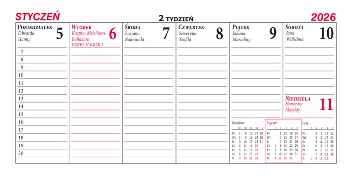 Kalendarz biurowy poziomy JOWISZ B12 BESKIDY