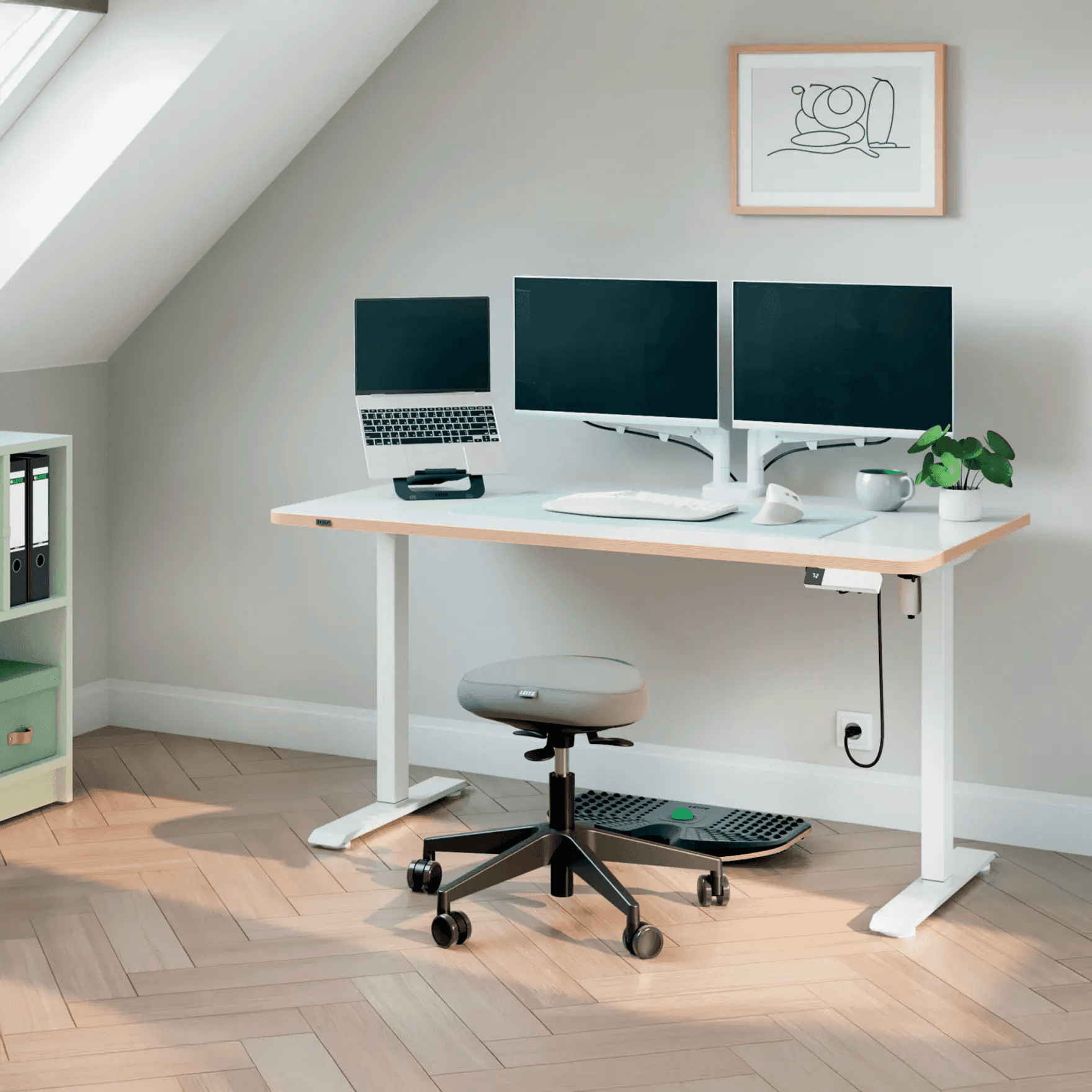 Biurko Leitz Ergo 140x80cm z elektryczną regulacją wysokości 67730001