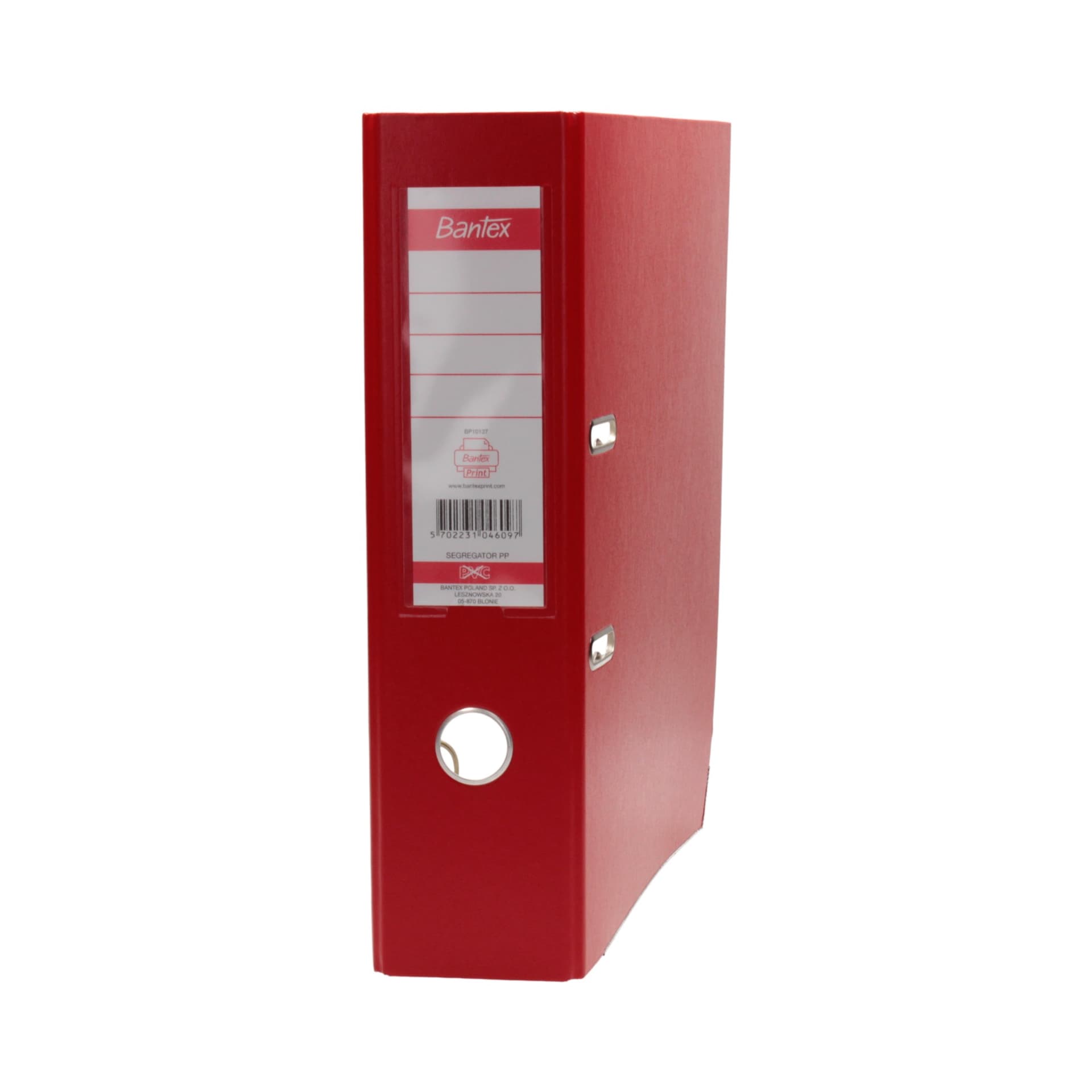 Segregator na dokumenty A4 80mm XXL czerwony z szyną 100551788 BANTEX