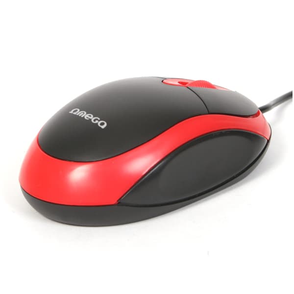 Mysz OMEGA optyczna 1200dpi USB Value Line czarno-czerwona (41646)