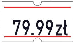 Etykiety cenowe w rolce do metkownicy jednorzędowej 21x12 mm,(6 sztuk) biało-czerwone, trwały klej METO M30014357