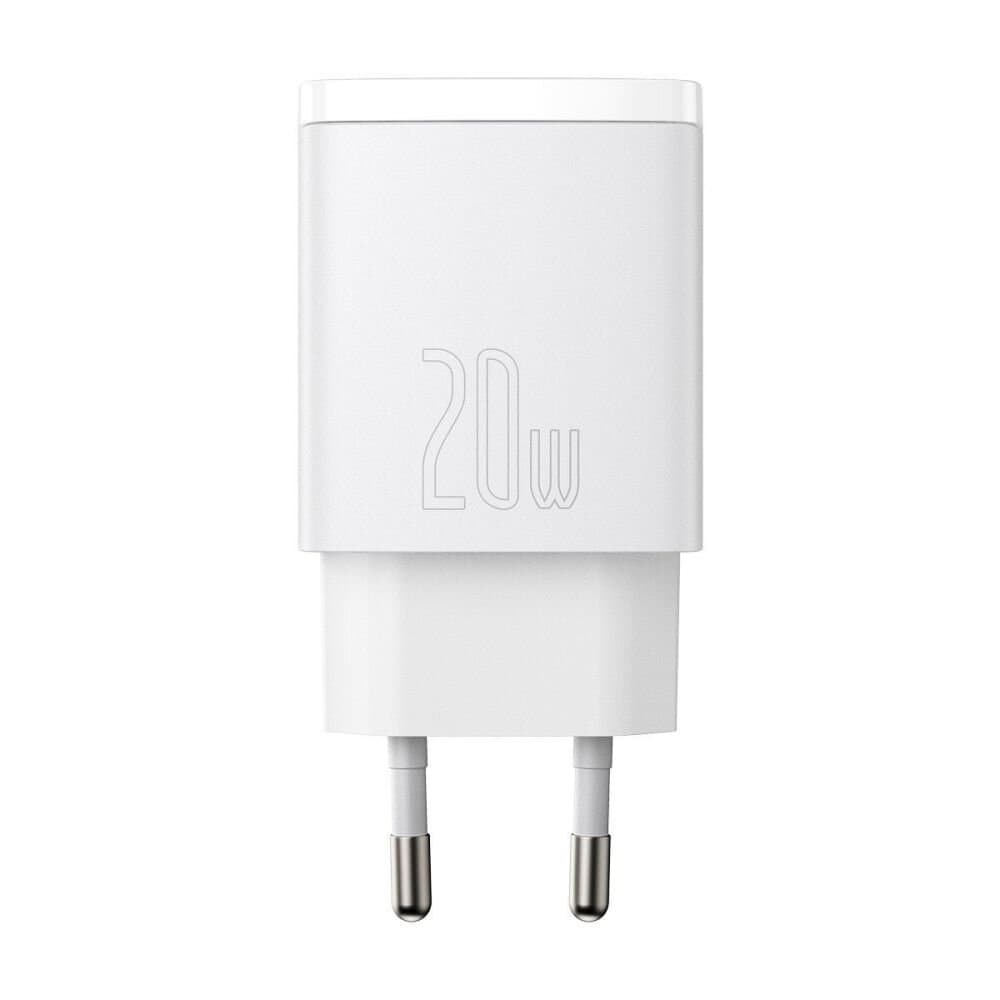 Ładowarka sieciowa 230V 1xUSB-C + 1xUSB-A 3A BASEUS COMPACT CCXJ-B02 biała