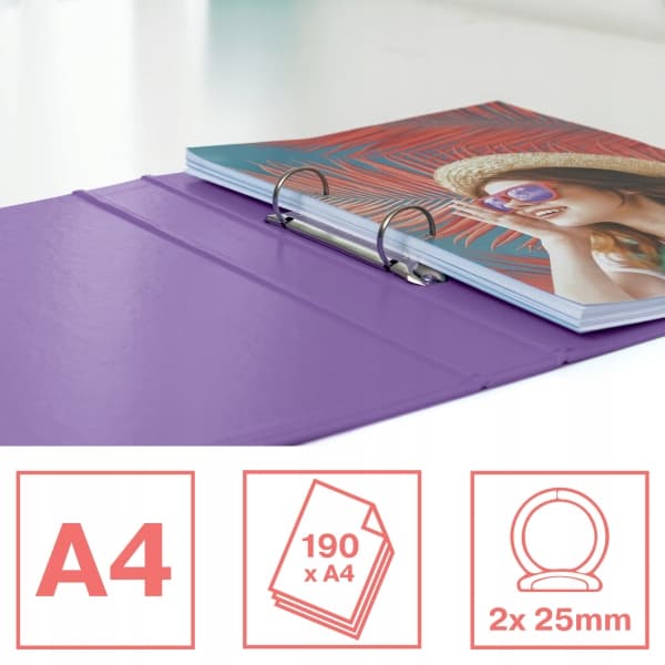 Segregator ringowy Esselte Colour`Breeze A4 42mm 2 ringi lawendowy 628434