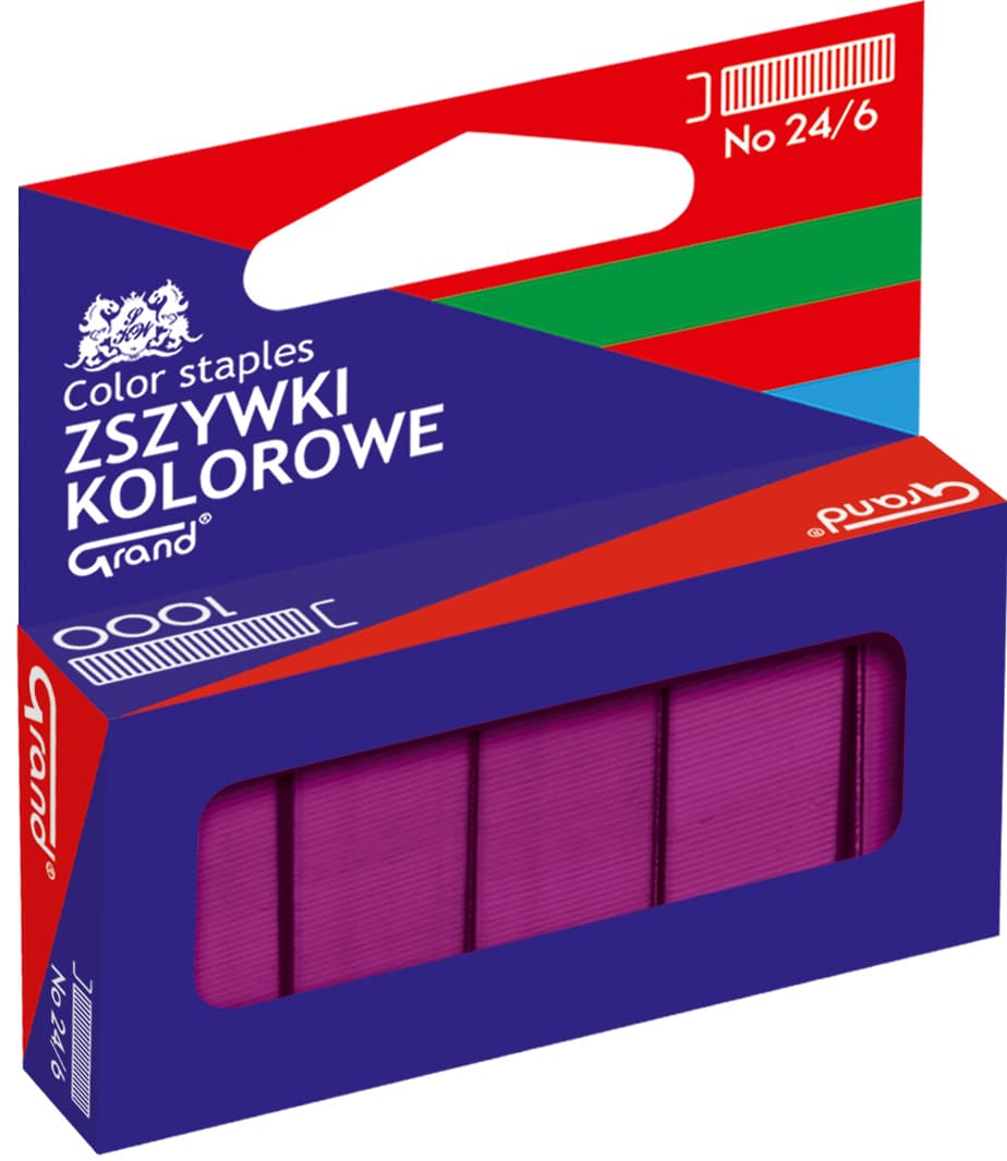 Zszywki kolorowe 24/6 GRAND 110-1664/3/2/