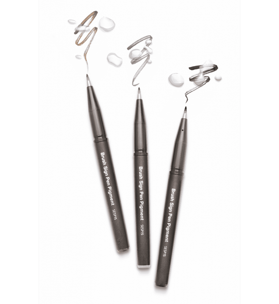 Pisak BRUSH SIGN PEN PIGMENT 3szt. SESP15-ST3ANSPPL PENTEL