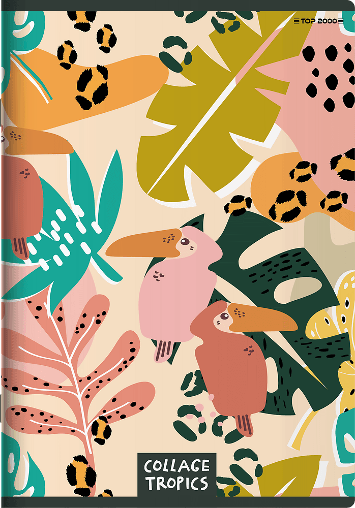 Zeszyt A5 60k linia margines COLLAGE TROPICS 400157928 TOP 2000