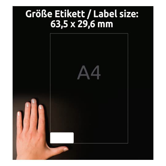 Etykiety białe usuwalne 63,5x29,6mm (100 arkuszy = 2700 etykiet) L4737REV-100 AVERY ZWECKFORM